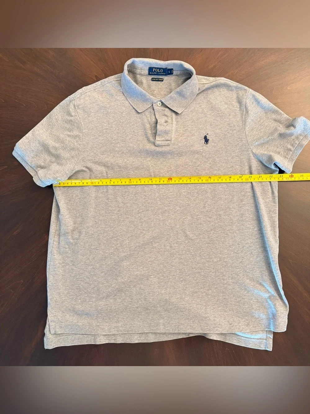 Polo by Ralph Lauren Men's Light Gray Polo Shirt large